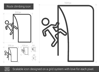 Image showing Rock climbing line icon.