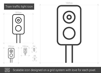 Image showing Train traffic light line icon.