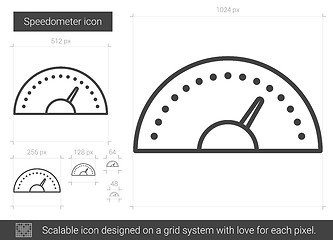 Image showing Speedometer line icon.