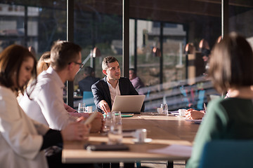 Image showing Business Team At A Meeting at modern office building