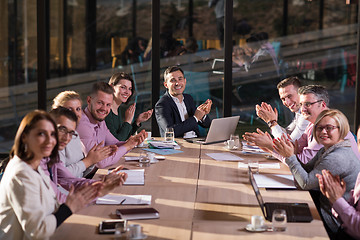 Image showing Business Team At A Meeting at modern office building