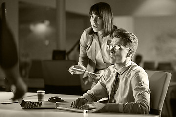 Image showing young designers in the night office