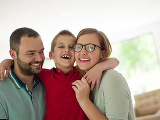 Image showing family with little boy enjoys in the modern living room