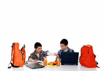 Image showing Boys doing homework