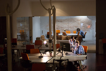 Image showing young designers in the night office