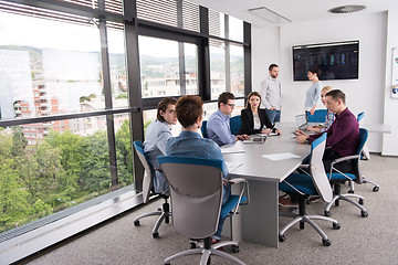 Image showing Business Team At A Meeting at modern office building