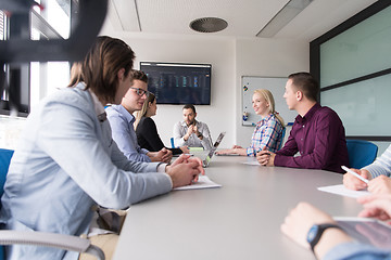 Image showing Business Team At A Meeting at modern office building