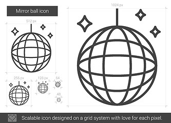 Image showing Mirror ball line icon.