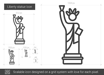 Image showing Liberty statue line icon.