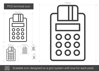 Image showing POS terminal line icon.