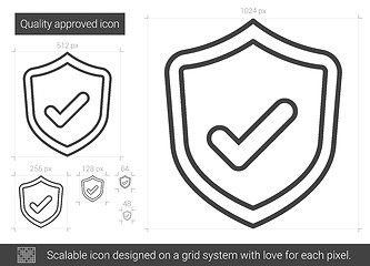 Image showing Quality approved line icon.