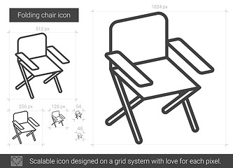 Image showing Folding chair line icon.