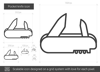 Image showing Pocket knife line icon.