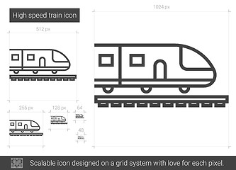 Image showing High speed train line icon.