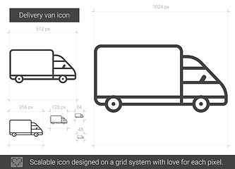 Image showing Delivery van line icon.