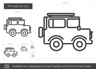 Image showing Off-road car line icon.