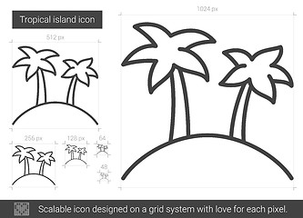 Image showing Tropical island line icon.