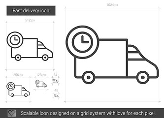 Image showing Fast delivery line icon.