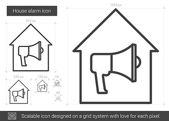 Image showing House alarm line icon.