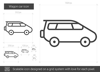 Image showing Wagon car line icon.