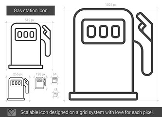 Image showing Gas station line icon.