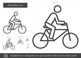 Image showing Road bike line icon.