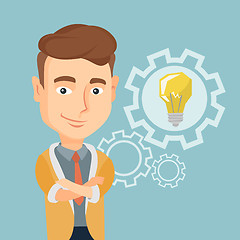 Image showing Man with business idea bulb in gear.