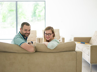 Image showing family with little boy enjoys in the modern living room