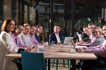 Image showing Business Team At A Meeting at modern office building