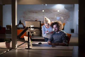 Image showing young designers in the night office