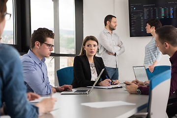 Image showing Business Team At A Meeting at modern office building