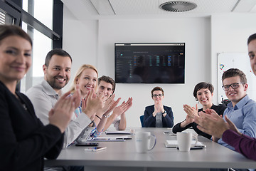 Image showing Group of young people meeting in startup office