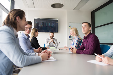 Image showing Business Team At A Meeting at modern office building