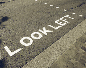 Image showing Vintage looking Look Left sign