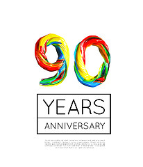 Image showing 90th Anniversary, congratulation for company or person on white background. Vector