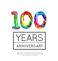 Image showing 100th Anniversary, congratulation for company or person on white