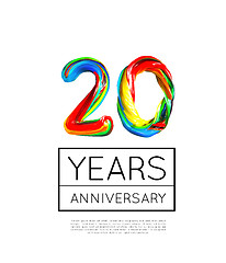 Image showing 20th Anniversary, congratulation for company or person on white background. Vector