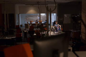 Image showing young designers in the night office