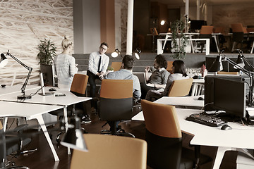 Image showing Young Business Team At A Meeting at modern office building