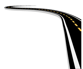 Image showing Leaving the highway, curved road with markings. 3D vector illustration on white