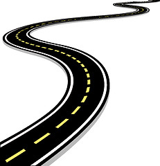 Image showing Leaving the highway, curved road with markings. 3D vector illustration on white