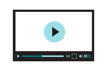 Image showing Video player interface for web site design or mobile application. Vector illustration on white