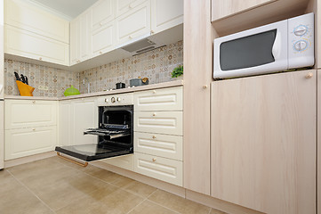 Image showing Modern beige colored kitchen