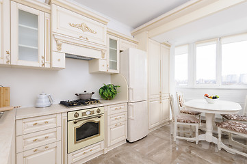 Image showing Modern beige colored luxury kitchen