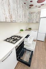 Image showing Modern white kitchen interior