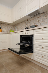 Image showing Modern beige colored kitchen