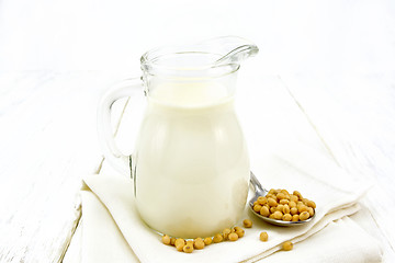 Image showing Milk soy in jug on light board