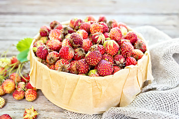 Image showing Strawberries in box on board