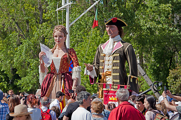 Image showing Lisbon, Portugal - May 6, 2017: Parade of costumes and tradition