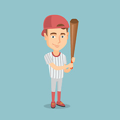 Image showing Baseball player with a bat vector illustration.